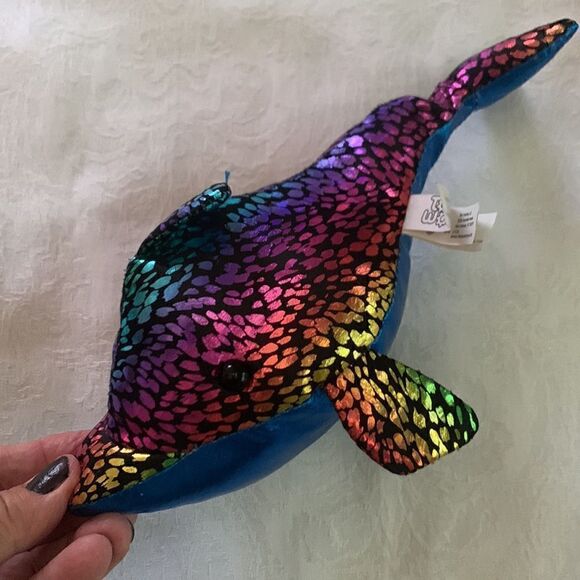Shiny Sea Creatures Manta Ray Dolphin Stuffed Toys - Picture 5 of 12